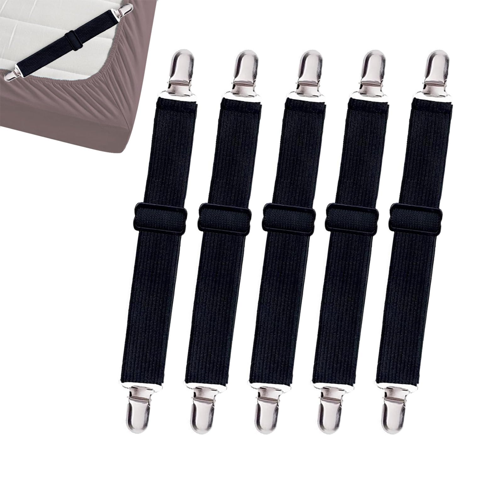 10 Pcs Adjustable Bed Sheet Straps,Bed Sheet Clips, Elastic Bed Fitted Sheet Holder,Fitted Sheet Straps Clips,Sheet Fastener Sus